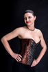 SiaLinda: Overbust corset Ines, brown silver, jacquard, elegant, top quality